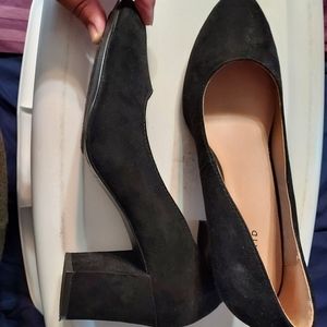 Black chunky heels, size 11W